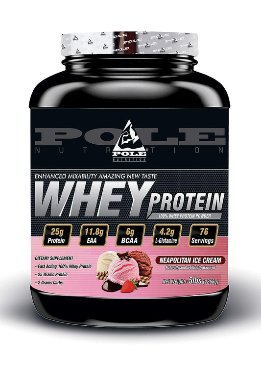 Pole Nutrition 100% Whey Protein Powder - 5 lbs